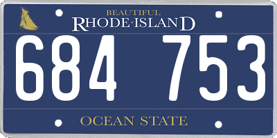 RI license plate 684753