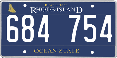 RI license plate 684754