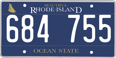 RI license plate 684755