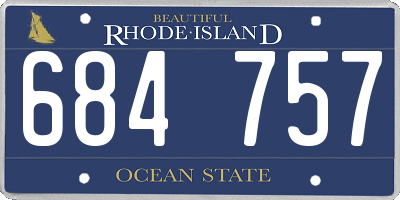 RI license plate 684757