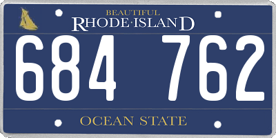 RI license plate 684762