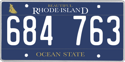 RI license plate 684763