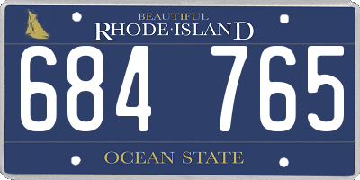 RI license plate 684765