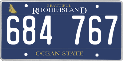 RI license plate 684767