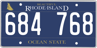 RI license plate 684768