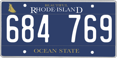 RI license plate 684769