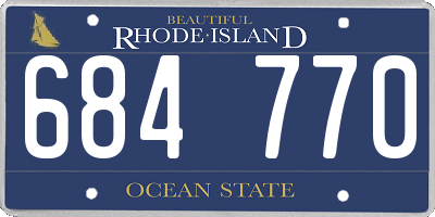 RI license plate 684770