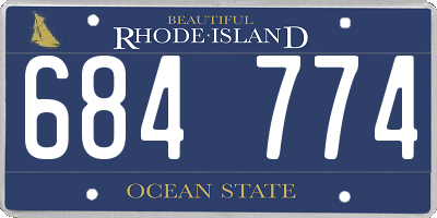 RI license plate 684774
