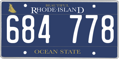 RI license plate 684778
