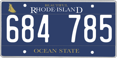 RI license plate 684785
