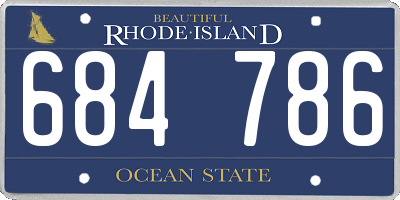 RI license plate 684786