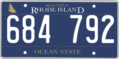 RI license plate 684792
