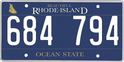 RI license plate 684794