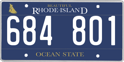 RI license plate 684801