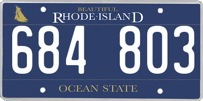 RI license plate 684803