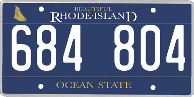 RI license plate 684804