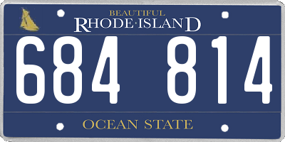 RI license plate 684814