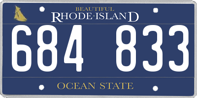 RI license plate 684833
