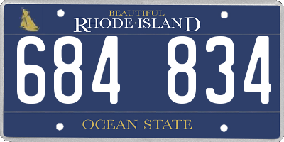 RI license plate 684834