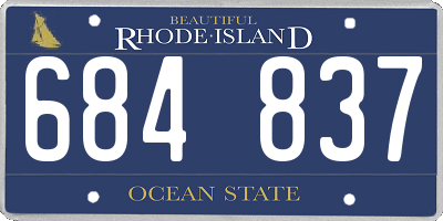 RI license plate 684837