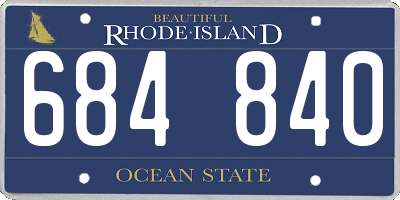 RI license plate 684840