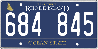 RI license plate 684845