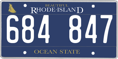 RI license plate 684847