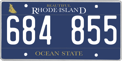 RI license plate 684855