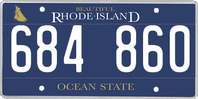 RI license plate 684860