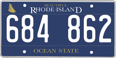 RI license plate 684862