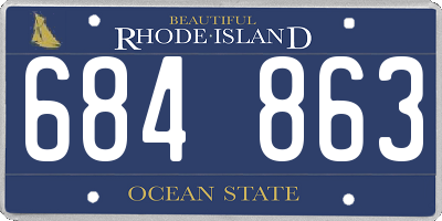 RI license plate 684863