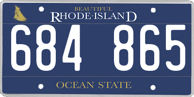 RI license plate 684865