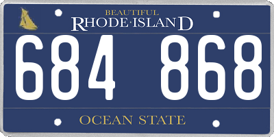 RI license plate 684868