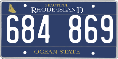 RI license plate 684869
