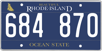 RI license plate 684870