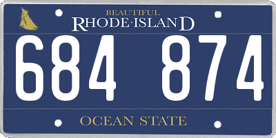 RI license plate 684874