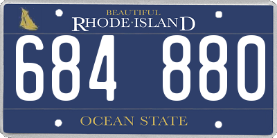 RI license plate 684880