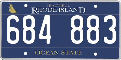 RI license plate 684883