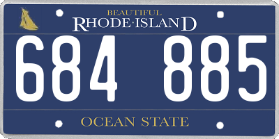 RI license plate 684885