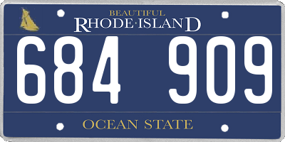 RI license plate 684909