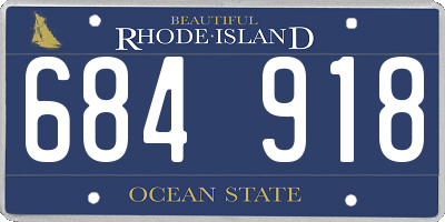 RI license plate 684918