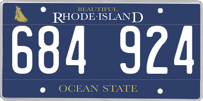 RI license plate 684924