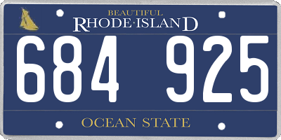 RI license plate 684925