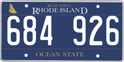 RI license plate 684926