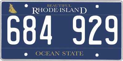 RI license plate 684929