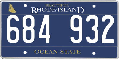 RI license plate 684932