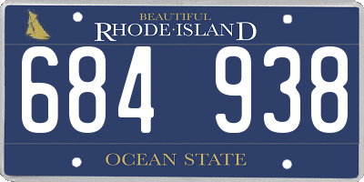 RI license plate 684938