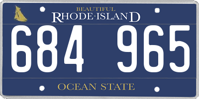 RI license plate 684965