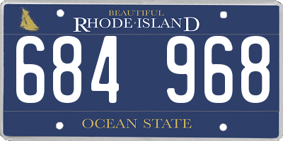 RI license plate 684968