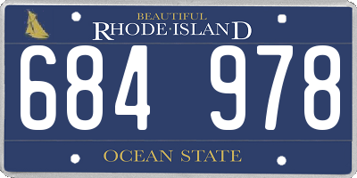 RI license plate 684978